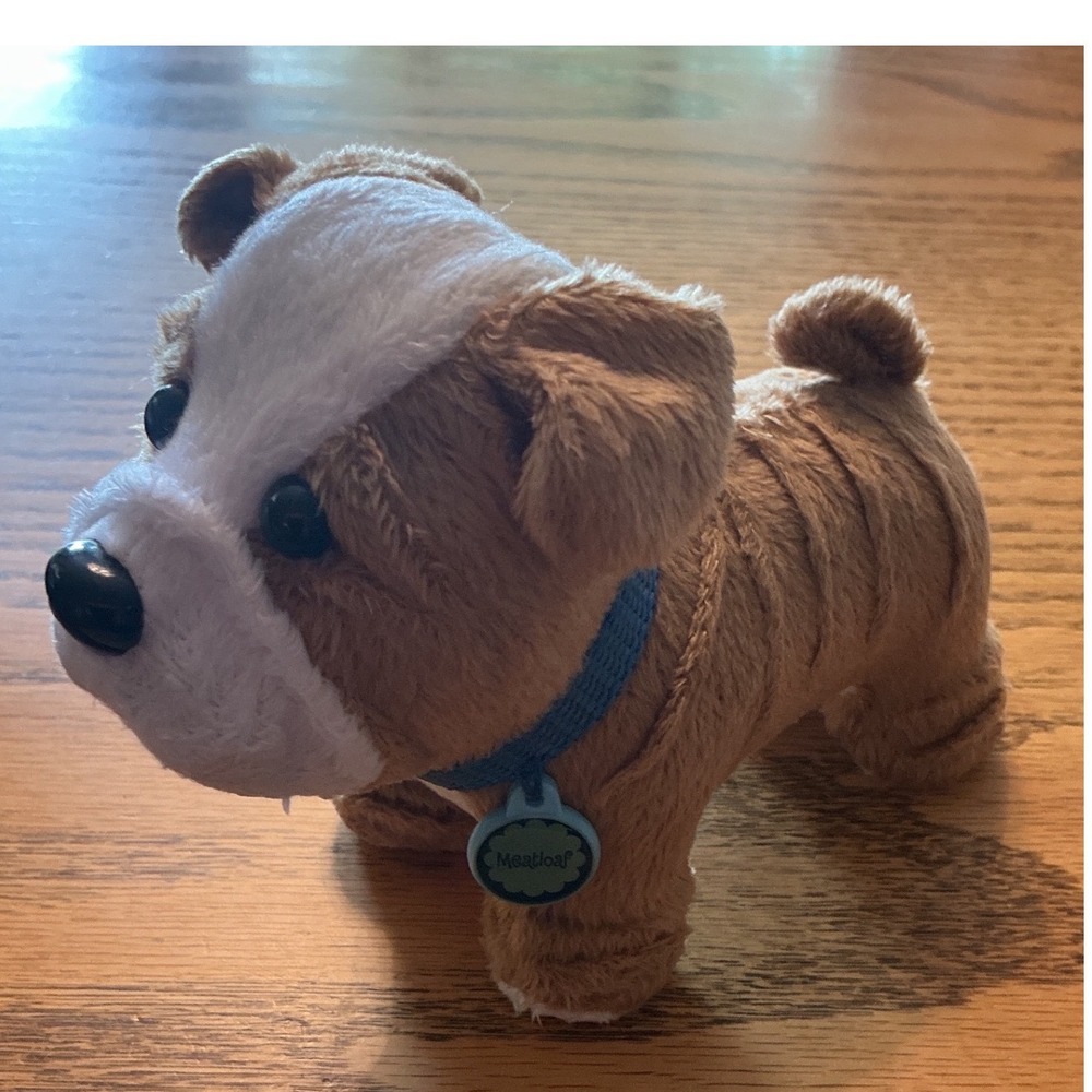 American Girl Doll Meatloaf Bulldog Plush Brown White Dog Toy